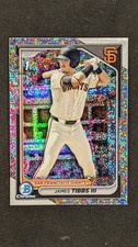 JAMES TIBBS III 2024 Bowman Draft Chrome #BDC-40 Sparkle Refractor /200 Dodgers