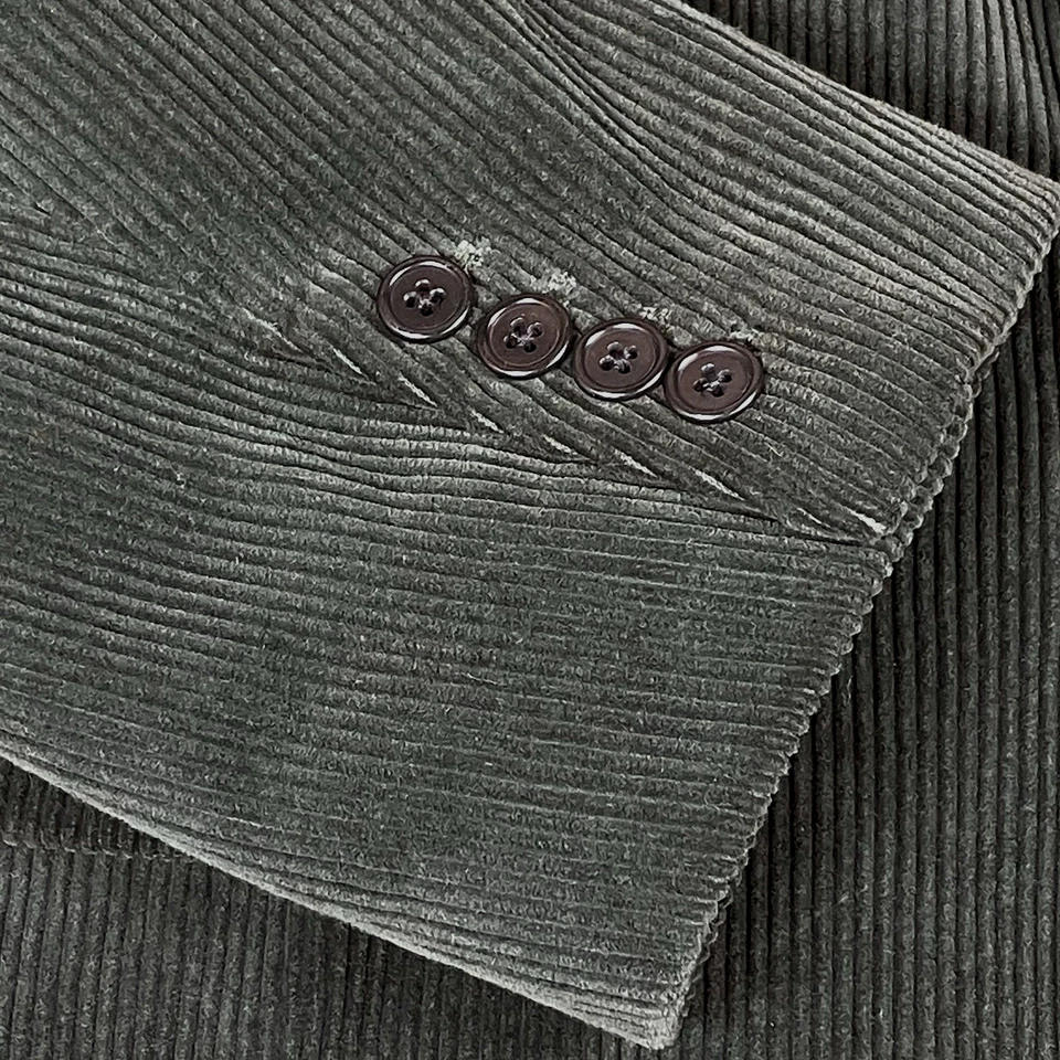 VTG 80'S Men XL RALPH LAUREN Forest Green Heavy Thick Corduroy Blazer Sport Coat - Image 4 of 4