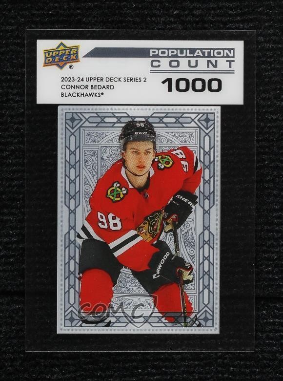 2023-24 Upper Deck Series 2 Population Count 1000 Connor Bedard #PC-60 Rookie RC