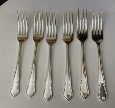 Vtg Sheffield EPNS Dubarry Du Barry Silver Plate 18.5cm Dessert Forks Cutlery