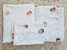Disney Princess Twin Sheet Set Vtg 90s Cotton Blend Roses Cinderella Ariel Belle