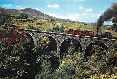 Picture Postcard:;SNOWDON MOUNTAIN RAILWAY, TRAIN ON VIADUCT, LLANBERIS