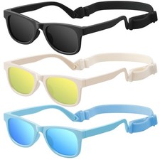 Baby Infant Toddler Polarized Sunglasses with Strap for Boys Girls Age 0-24 M...
