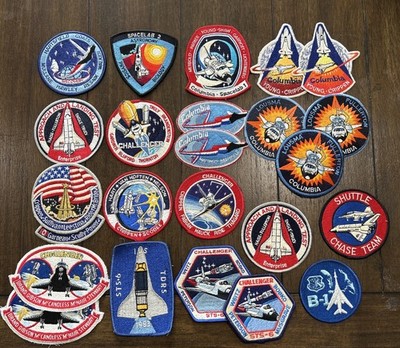 Vintage NASA Shuttle Mission Patch Lot Of 23 Challenger Columbia Discovery Space
