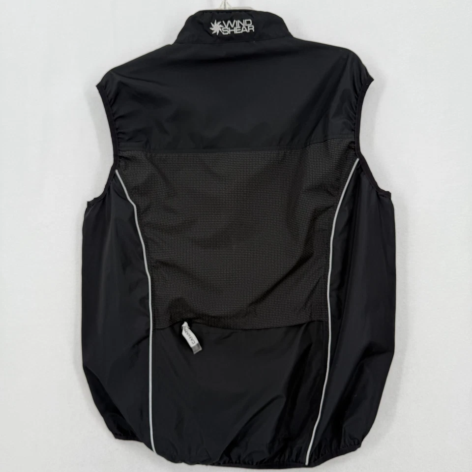 Canari 男式大风剪黑色骑行背心反光全拉链轻便 — 第 2/4 张图片