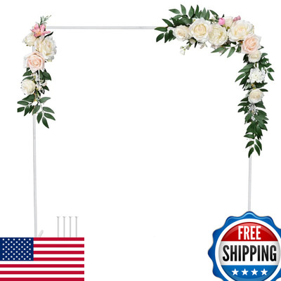 Garfans Wedding Arch Square 6.56Ft X 6.56Ft Metal Backdrop Stand Support Feet
