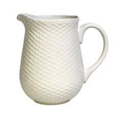 Basket Wreath by Tabletops Unlimited White Embossed Large 72 oz Pitcher