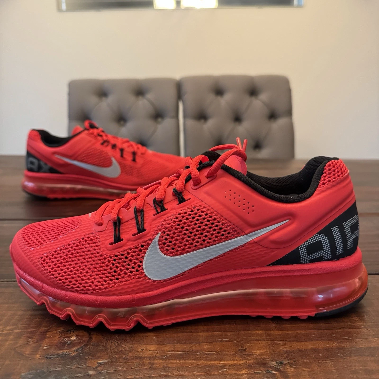 Nike Air Max+ 2013 Pimento Running Shoes Sz 9 Men's Red RARE 554886-600