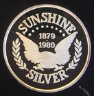 1980 Sunshine Mint Rare Vintage Rim Numbered Bullion-0.999 Silver 1 Oz Art Coin