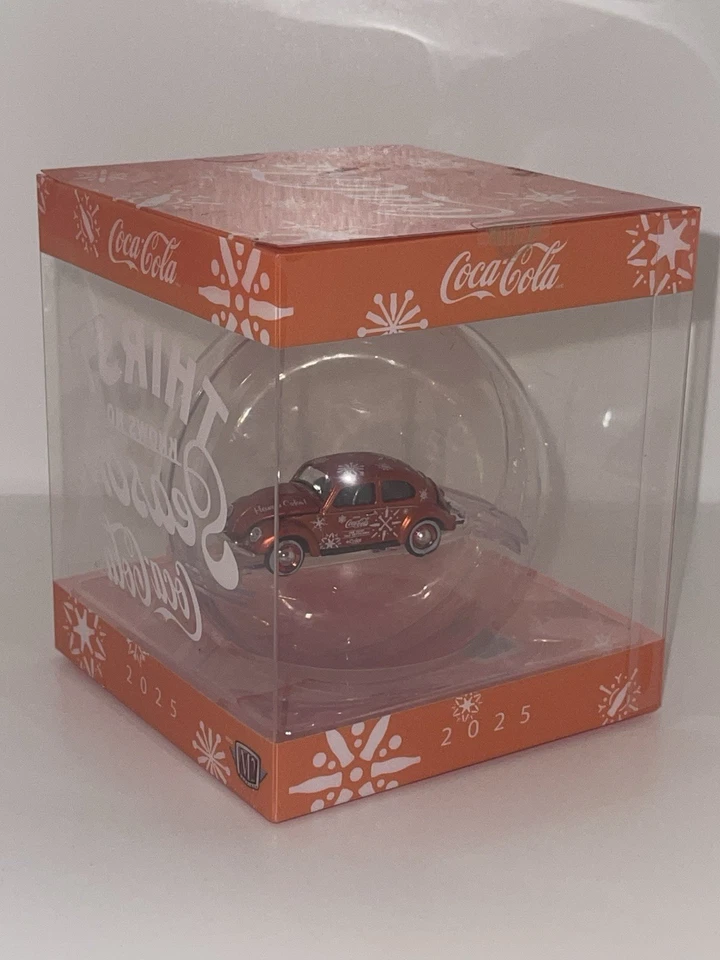 2025 M2 MACHINES CHRISTMAS ORNAMENT COCA-COLA 1953 VOLKSWAGEN BEETLE RARE MINT - Image 3 of 4