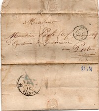 1724  Frankreich  Brief aus  Paris  nach  Korsika 1832- siehe Scan