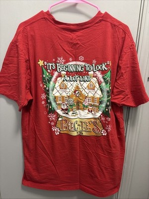 Buc-ee s 2023 Christmas T-Shirt - Size XL - BRAND NEW - Festive Snow Globe Art!