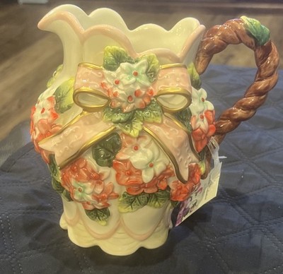 *NEW*Beautiful Corner Ruby Garden Collection 7.5'' tall Cherry Blossom Pitcher