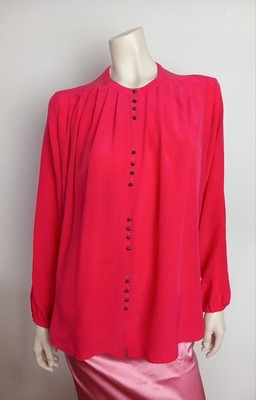 ALYSI Bluse Shirt Top Rosa Pink 100% Seide Oversize weit geschnitten 38/40