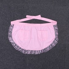 Short Lace Apron Miss Women's Cotton Aprons Pinny with Pockets Waist