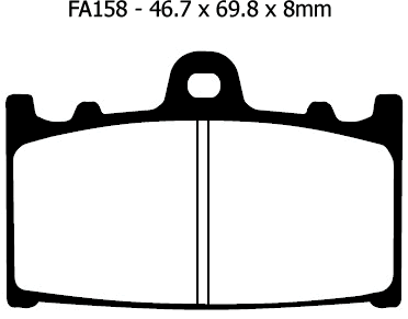 EBC/EPFA158HH Sintered Brake Pads (Front) for Kawasaki ZX6R, ZZR600/1100, ZXR750 - Picture 2 of 2