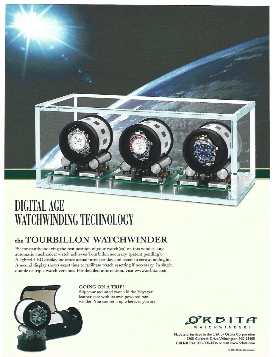 Orbita Watch Winders Print Ad Tourbillon Watchwinder Ad 2007