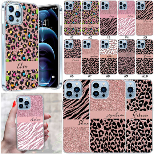 Printed Bling Personalised Case TPU Cover For iPhone 14 13 Pro Max 12 11 XR 8 15 - Afbeelding 1 van 122