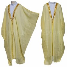 New Men's Bisht Cloak Arab Dress Thobe Islam Robe Eid Kaftan Jacket Wedding