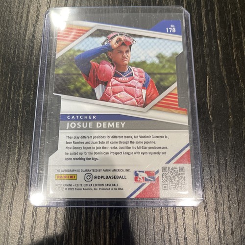 2022 Elite Extra Edition Josue Demey Aspirations Green Status Die Cut Auto 14/22 - Picture 2 of 2