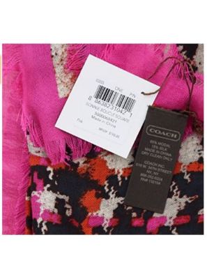 Coach Square Scarf, Modal Silk Bonnie Scarf, Lightweight, Pink