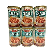 HEB Texas Style Charro Beans 15 oz, 6 Cans - Flavorful Classic Taste