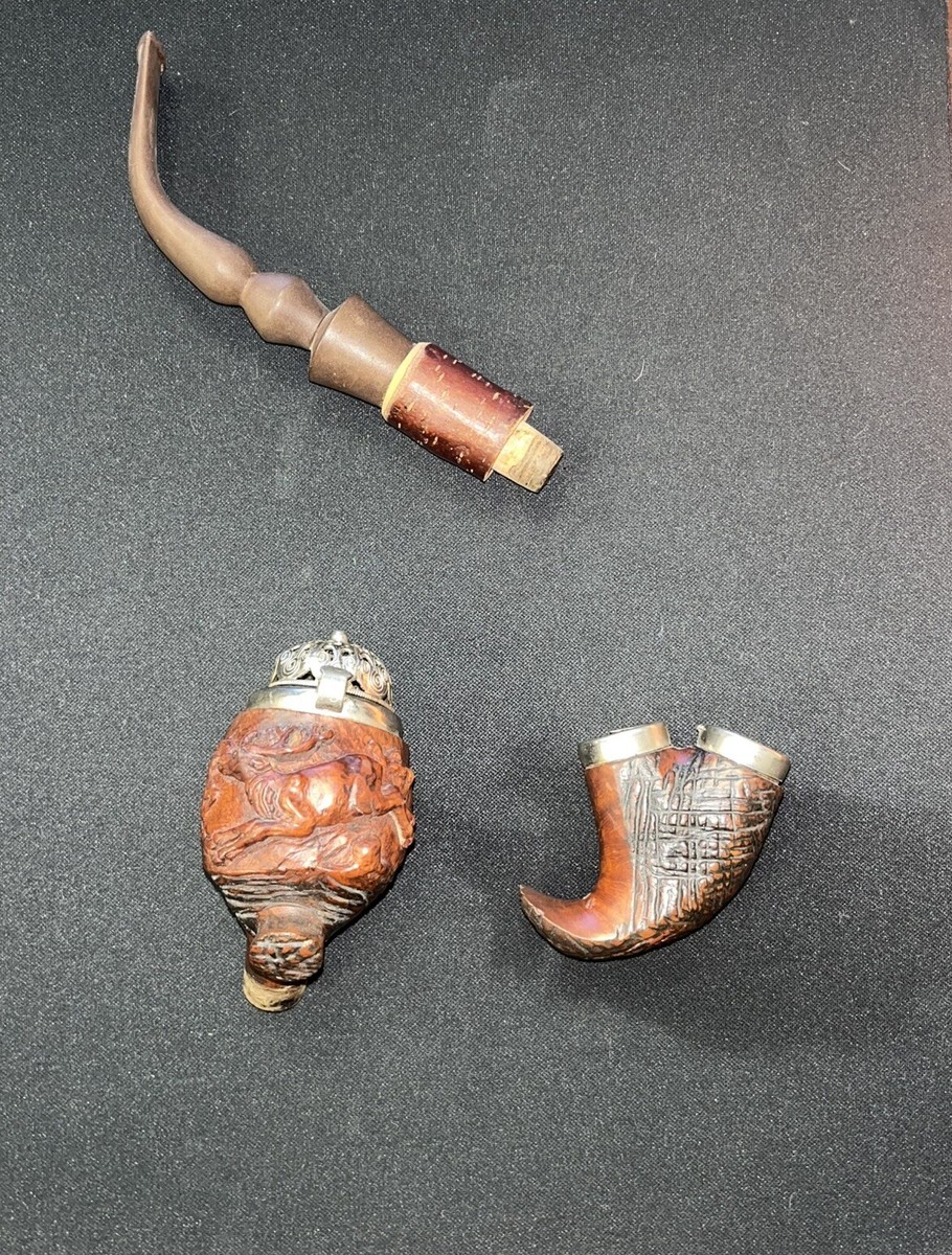 Vintage Hand Carved Wood Stag Tobacco Smoking Pipe With Lid. | eBay