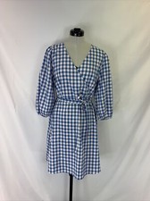 JDY Blue And Pink Check Dress Size 38 (10)