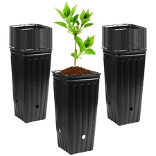 30PCs Tall Tree Pots Plastic Deep Plant Nursery Pots Tall Seedling Flower Pots