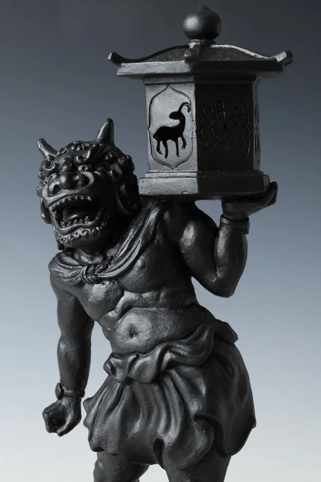 Antiguo De Colección Fundido y Arcilla Budismo Linterna Celestial Demonio Tesoro Nacional Foto 2 de 4