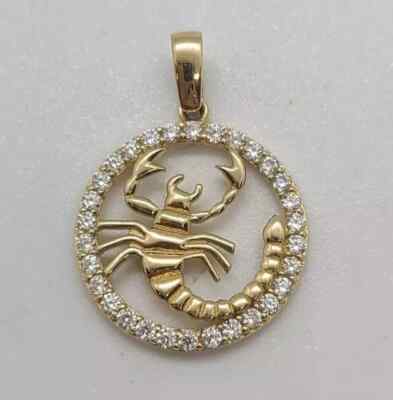 ''Scorpio Astrology'' Pendant 1Ct Round Lab-Created Diamond 14K Yellow Gold Plated