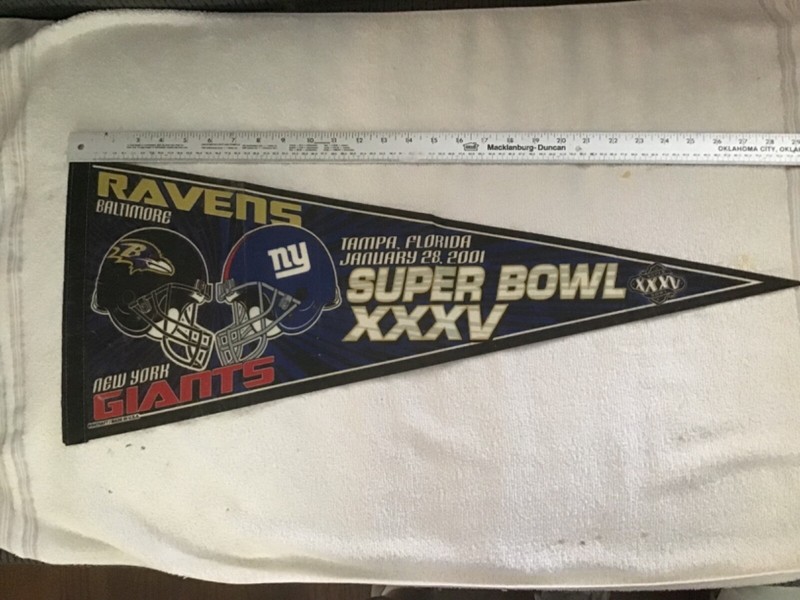 SUPERBOWL 35 PENNANT RAVENS VS NY GIANTS