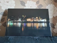 Liverpool Waterfront Night Cityscape Urban Canvas Print Large Picture Wall Art