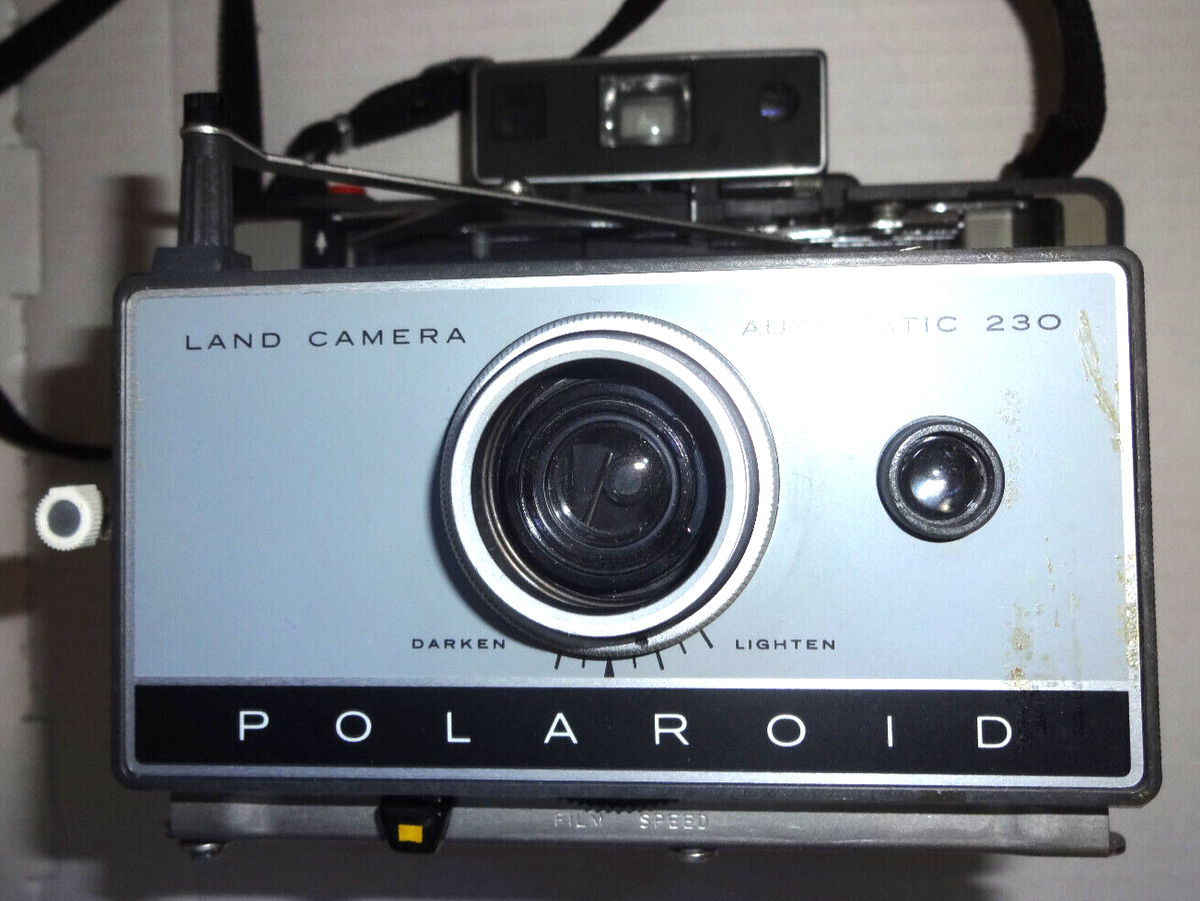 Polaroid 230 Land Camera Automatic Vintage Case Manuals Bulb  Vintage 1960’s Polaroid Land Camera 230-Case & Owner Manual-film box-flash bulb. main image 0