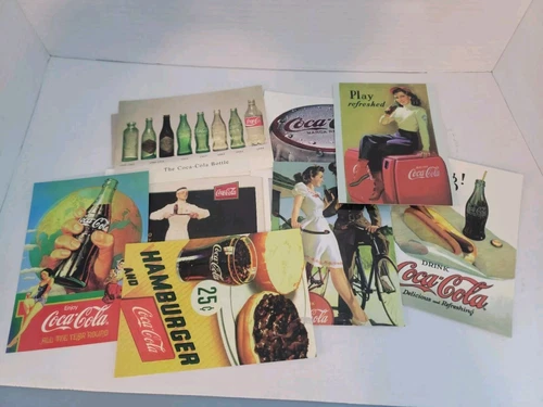 9 Vintage Random Unused Coca-Cola Postcards