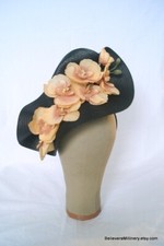 Black Brown Orchid Fascinator Headband Wedding Guest Race Millinery Melbourne Cu