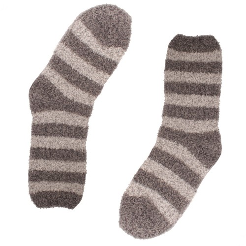 Chirpy Socks - Women's Soft Fuzzy Warm Cozy Striped Fuzzy Socks - Picture 21 of 34