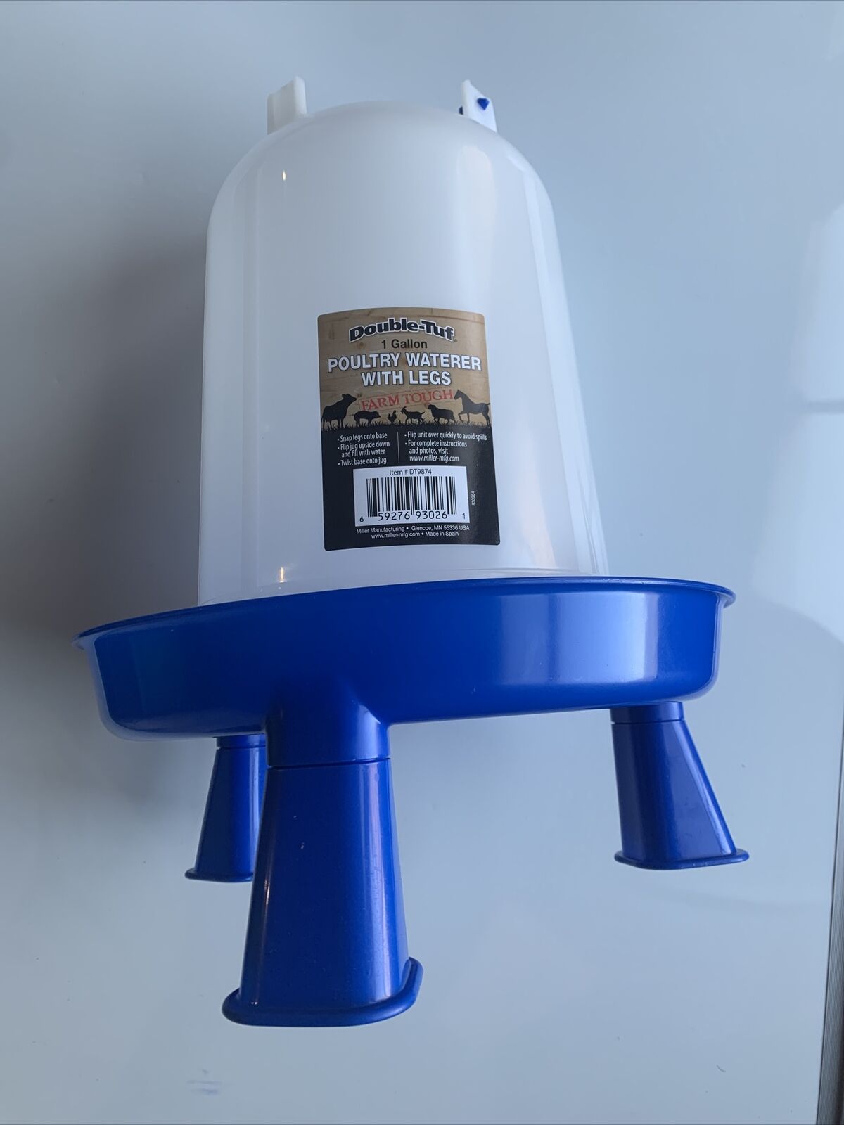 Quality inspection Double-Tuf DT9874 Poultry 1 Max 47% OFF Gallon With Waterer Removable Legs