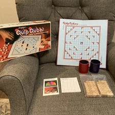 Vintage Scrabble Quip Qubes Cross Sentence Board Game Selchow & Righter 1981