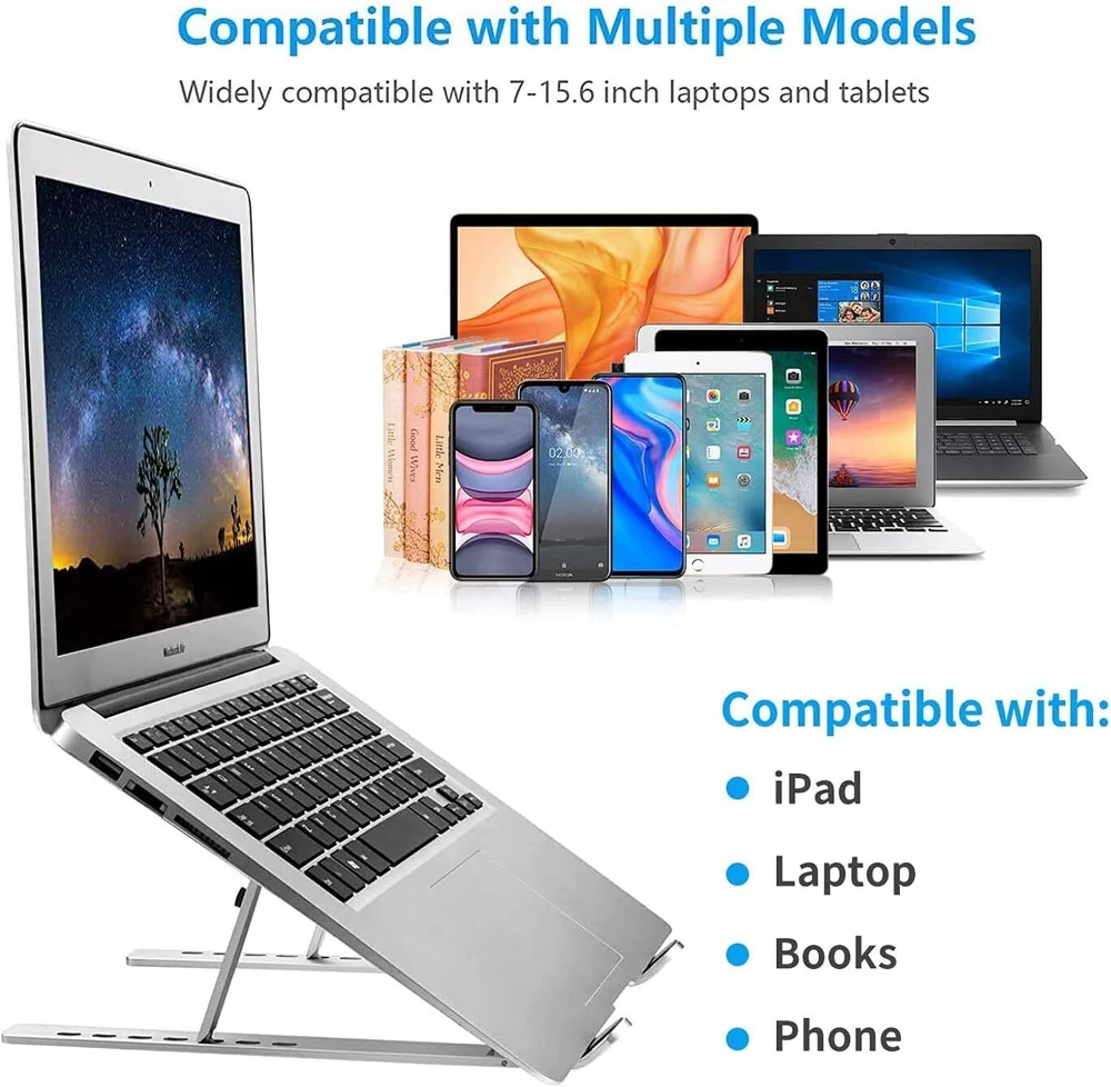 Laptop Stand, Laptop Holder Riser Computer Stand, Adjustable Aluminum