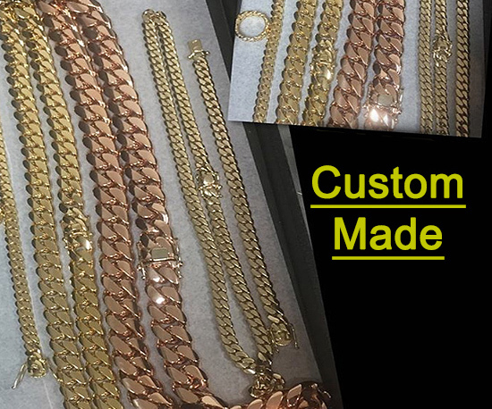 Solid 10K Gold Miami Men's Cuban Curb Link Chain Necklace