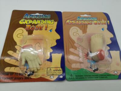 Set of 2 Growing Hand & Foot Body Parts Gag Toy Expand 600% in Cold Water US
