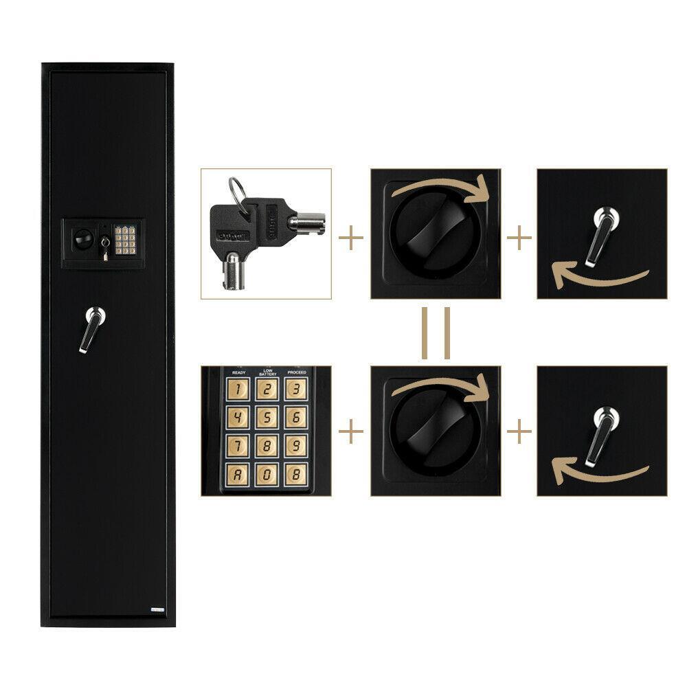 New Large 5 Rifle Digital Gun Safe Electronic Lock Storage Steel