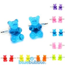 Bluebubble MY SWEET SHOP Gummy Bear Cufflinks Cute Kitsch Kawaii Novelty Retro