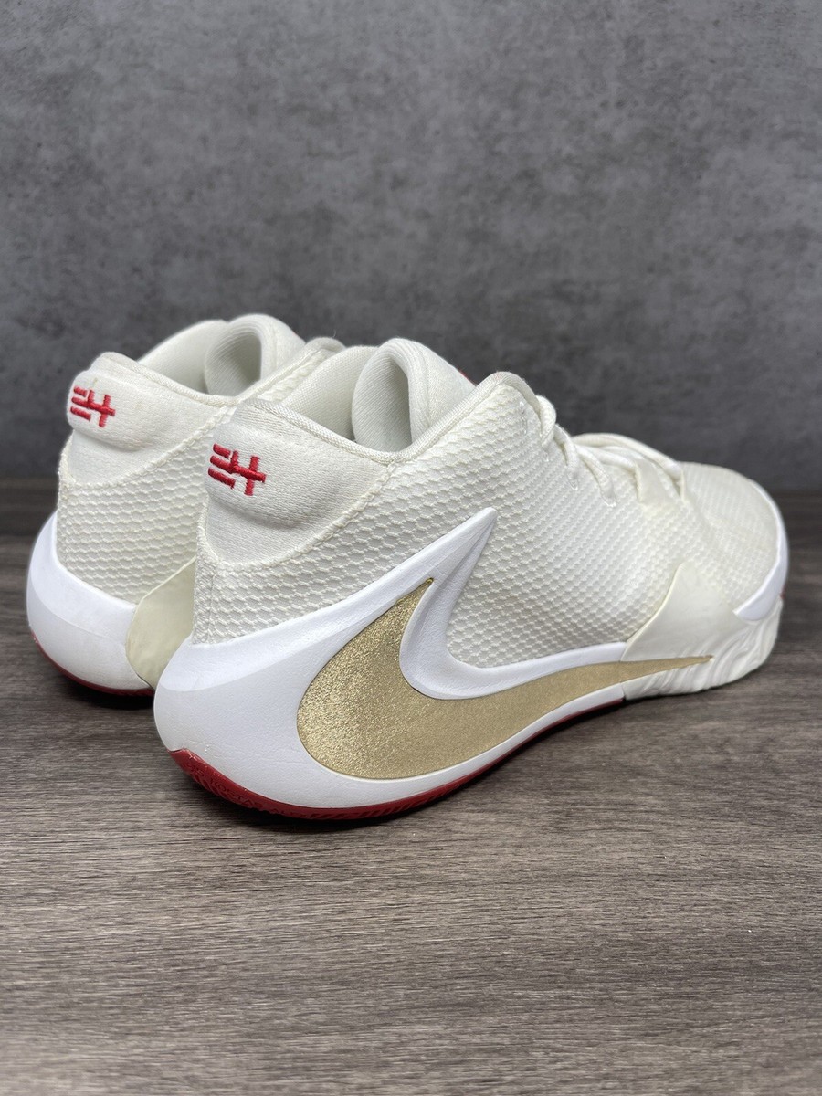Nike Zoom Freak 1 Size 9.5 Mens Roses White Gold Red BQ5422