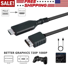 For Sony PS1 PS2 to HDMI Adapter Cable Game Console Audio Video Converter Cord