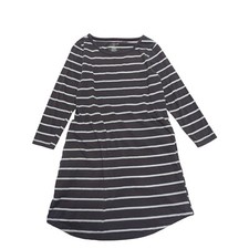 dearfoams Striped Sweatshirt Dress With Side Pockets Size S