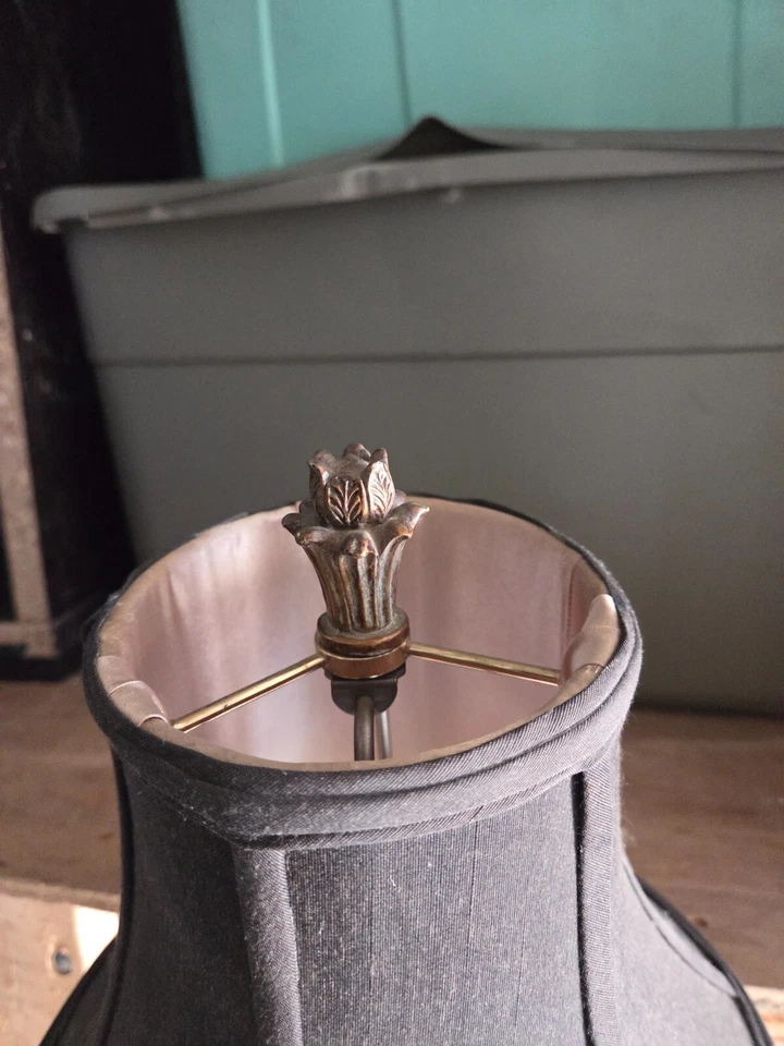 Lámparas de mesa Bombay Company plata pluma acanto gota cristal 33 pulgadas Foto 4 de 4