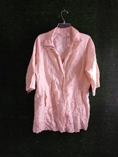 Chico's Linen Jacket Peach Or Paint Color 3/4 Sleeves Size Large Equivalent To A