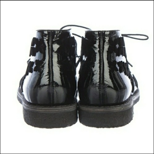 Alaia sz 38.5 patent leather velvet floral pattern Lace-up booties - Picture 8 of 11